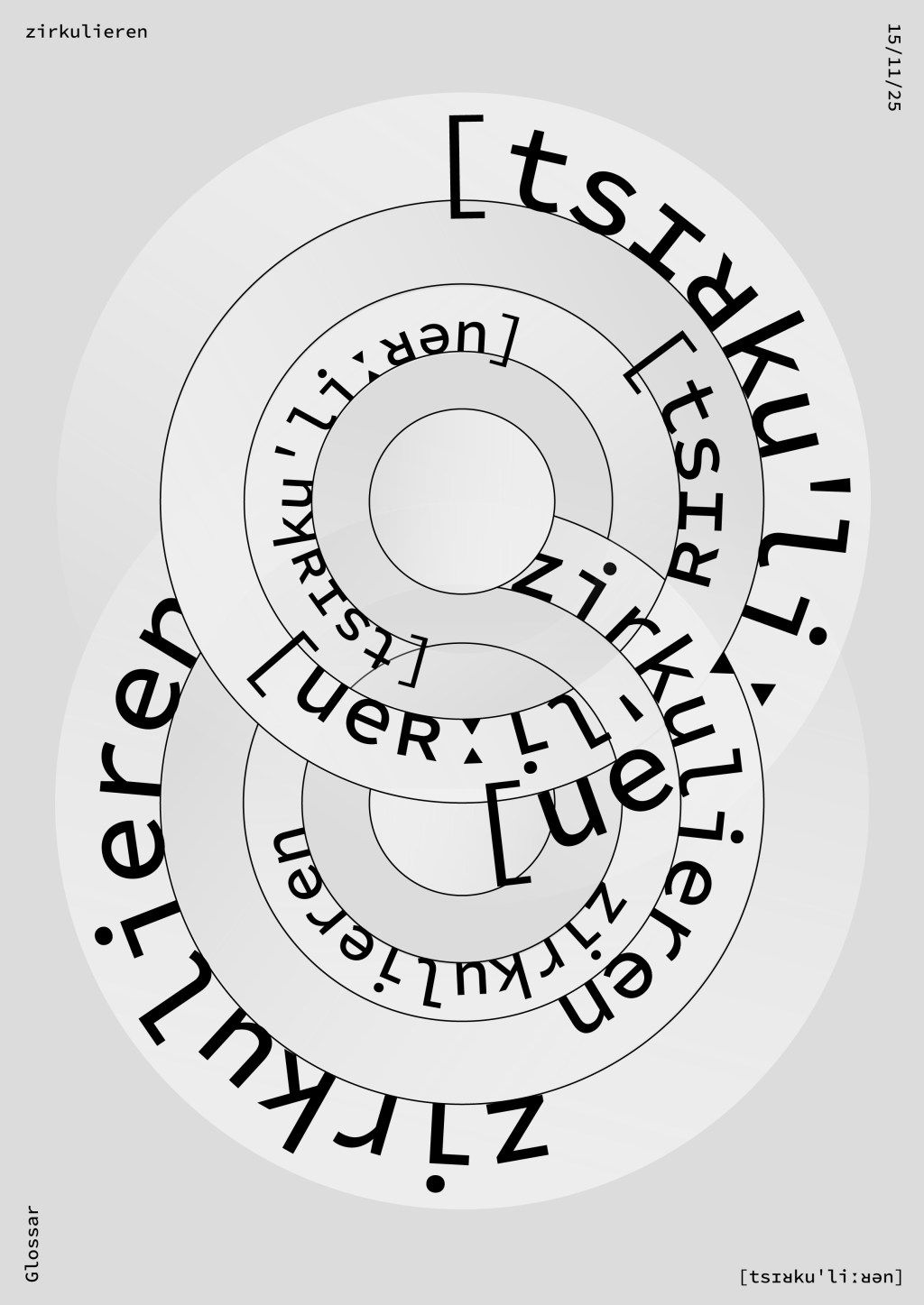 zirkulieren [t͡sɪʁkuˈliːʁən]